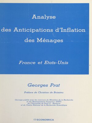 cover image of Analyse des anticipations d'inflation des ménages